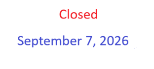 Closed September 7th for Labor Day